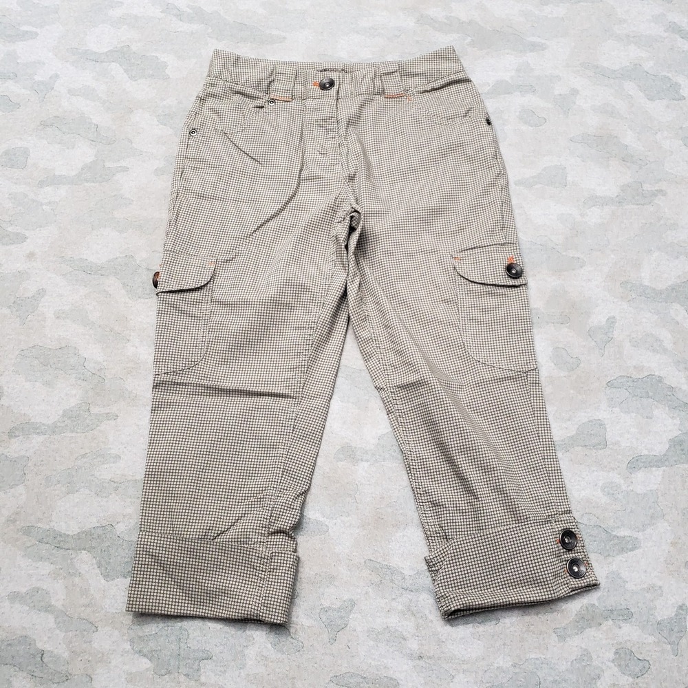 Nike‎ Golf Pants Womens 0 Green Capri Dri-Fit Cargo Pockets Geometric
